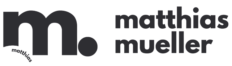 Logo: Buchstabe M, Name Matthias Mueller